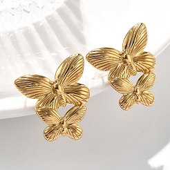 304 Stainless Steel Studs Earrings for Women&nbsp;LS-EJEW-K306-24G
