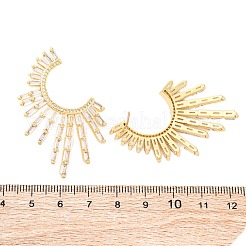 Cubic Zirconia Sun Stud Earrings&nbsp;EJEW-G341-07G