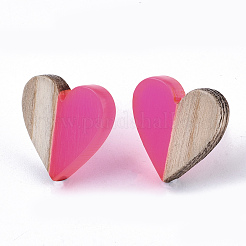 Transparent Resin & Wood Stud Earrings&nbsp;LS-EJEW-N017-002A-D06