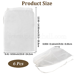 80ミクロンナイロンフィルター巾着袋  長方形  ホワイト  35.5~35.8x23.9~24.2x0.01~0.35cm&nbsp;ABAG-WH20005-31C-01