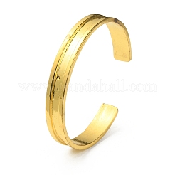 女性用合金溝付きオープンカフバングル  ゴールドカラー  内径：2-1/4インチ（5.8cm）&nbsp;BJEW-WH0016-19G
