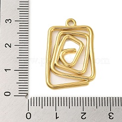 イオンプレーティング（IP）304ステンレスペンダント  18KGP本金メッキ  長方形  28x19x2mm  穴：1.8mm&nbsp;STAS-C104-28B-G