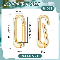 8Pcs Brass Spring Gate Rings&nbsp;KK-BC0015-69G