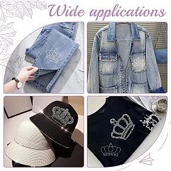 クラウングリッターホットフィックスラインストーン  パッチにアイロン  ドレスシューズ衣服装飾  クリスタル  50~125x60~142x1.5mm&nbsp;DIY-FG0002-67