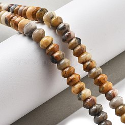 天然石クレイジーアゲートビーズ連売り  ソーサービーズ  8x5mm  穴：0.6mm  約40個/連  7.76''（19.7センチメートル）&nbsp;G-P559-A05-01