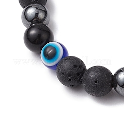 Round Gemstone Beaded Stretch Bracelets&nbsp;BJEW-JB11005-01