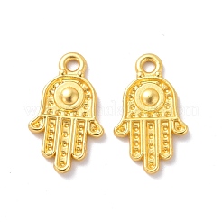 ラックメッキ合金ペンダント  エナメル質のため  カドミウムフリー＆鉛フリー＆ニッケルフリー  hamsa hand/hand of miriam チャーム  マットゴールドカラー  20x12x2mm  穴：1.8mm&nbsp;FIND-I036-23MG