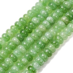 天然石ホワイトジェイドビーズ連売り  染め  滑らかなロンデル  淡緑色  8x5mm  穴：1mm  約73~76個/連  14.57~15.16''（37~38.5センチメートル）&nbsp;X-G-E507-01-05