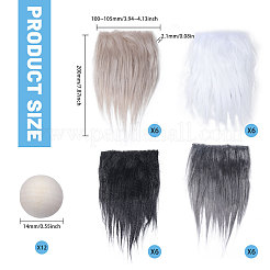 2 Sets 2 Colors Polyester Beard&nbsp;DIY-GL0004-112
