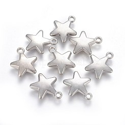 CCBプラスチックペンダント  スター  プラチナ  22x19x5.3mm  穴：2.4mm&nbsp;CCB-E060-04P