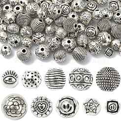 100Pcs 10 Styles Tibetan Style Alloy Beads&nbsp;FIND-CJ0003-19