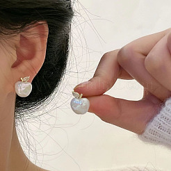 Apple Alloy Plastic Stud Earrings&nbsp;FS-WG1EC88-01
