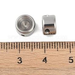 変色しない304ステンレススチールビーズ  フラットラウンド  ステンレス鋼色  8x5mm  穴：1.2mm&nbsp;STAS-C108-06P