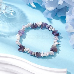 女性用菱形天然宝石ストレッチブレスレット  内径：2-1/8インチ（5.5cm）&nbsp;BJEW-JB10997-01