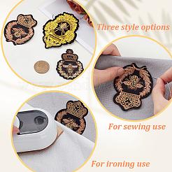 6個 3スタイル コンピューター刺繍 ポリエステル アイロン/縫い付けパッチ  マスクと衣装のアクセサリー  アップリケ  混合図形  ミックスカラー  70~90x50~65mm  2個/スタイル&nbsp;PATC-GA0001-93