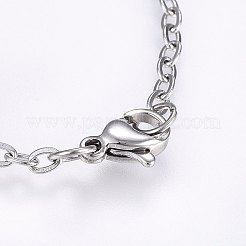 304ステンレススチールチャームブレスレット  カニカン付き  イルカ  ゴールデン·ステンレス鋼色  7-7/8インチ（20cm）  2.5mm&nbsp;BJEW-F330-10GP-09