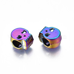Rack Plating Rainbow Color Alloy European Beads&nbsp;PALLOY-S180-348