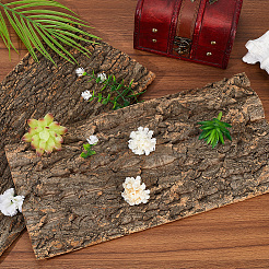 木の皮の装飾  マイクロランドスケープサンドテーブルガーデン用  淡い茶色  398x200x15.5mm&nbsp;AJEW-WH20064-07A