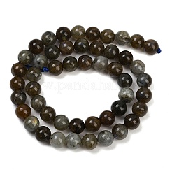 天然石ラブラドライトビーズ連売り  ラウンド  8.5mm  穴：1mm  約47個/連  15.28~15.55''（38.8~39.5センチメートル）&nbsp;G-I253-01-8mm