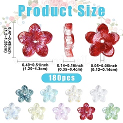 180Pcs 9 Colors Baking Paint Transparent Glass Beads&nbsp;DGLA-YW0001-69