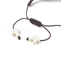3Pcs 3 Color Dyed Synthetic Turquoise Turtle Braided Bead Bracelets Set for Kids&nbsp;BJEW-JB09407