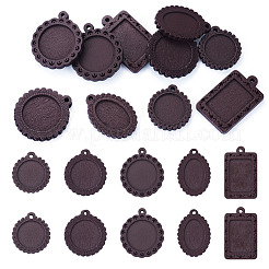 10Pcs 5 Styles Wood Pendant Cabochon Settings&nbsp;WOOD-TA0003-05