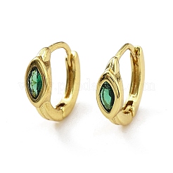 Brass Micro Pave Cubic Zirconia Hoop Earrings&nbsp;EJEW-C136-02G