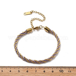 Twisted Nylon Cord Bracelets for Women&nbsp;BJEW-V007-01G-03