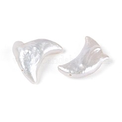 天然バロックケシパールビーズ  有核真珠  ムーン  貝殻色  15.5~25x8~20x3~11mm  穴：0.6mm&nbsp;PEAR-N020-P06-01C