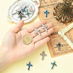 15Pcs 5 Colors Alloy Enamel with Rhinestone Pendants&nbsp;FIND-CJ0005-93