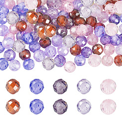 90Pcs 5 Colors Cubic Zirconia Beads Strands&nbsp;ZIRC-TA0001-24