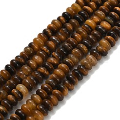 天然石タイガーアイビーズ連売り  ロンデル  4x1.5mm  穴：0.7mm  約155個/連  14.96''（38センチメートル）&nbsp;G-L635-A31-4x2mm-01