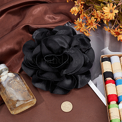 Flower Polyester Brooches&nbsp;JEWB-WH0001-47P-01