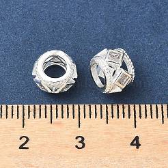 Brass Micro Pave Clear Cubic Zirconia European Beads&nbsp;KK-A254-16S