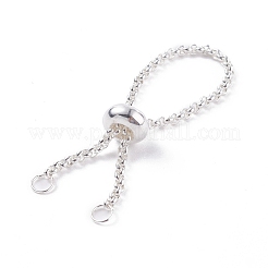 304 Stainless Steel Rolo Chains Slider Ring Findings&nbsp;RJEW-JR00443-01