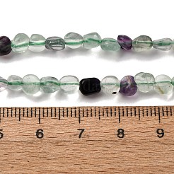 天然な色鮮やかな蛍石ビーズ連売り  ナゲット  5~9x4~6x3~4.5mm  穴：0.7mm  約75~89個/連  15.35''（39cm）〜15.94''（40.5cm）&nbsp;G-I389-A21