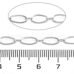 変色しない304ステンレススチールリンクチェーン  ハンダ付け  ステンレス鋼色  9x5x1mm&nbsp;CHS-A013-09P