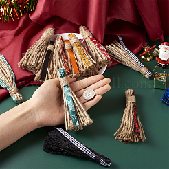 12Pcs 12 Style Jute Tassel Pendants&nbsp;FIND-BT0001-19