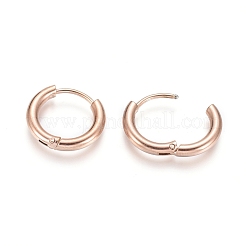 Ion Plating(IP) 304 Stainless Steel Huggie Hoop Earrings&nbsp;EJEW-F111B-16mm-RG