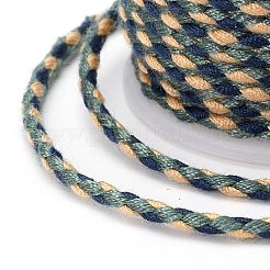 メタリック糸を使用した4本撚りポリコットンコード  手作りマクラメ綿ロープ  ひも壁掛け用植物ハンガー  ダークスレートグレー  1.5mm  約4.3ヤード（4m）/ロール&nbsp;X1-OCOR-Z003-D27