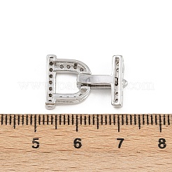 Brass Micro Pave Clear Cubic Zirconia Fold Over Clasps&nbsp;KK-C075-40P