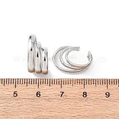 304ステンレススチール製トリプルCシェイプカフイヤリング  ステンレス鋼色  18x12.5x8.5mm&nbsp;EJEW-K268-87P