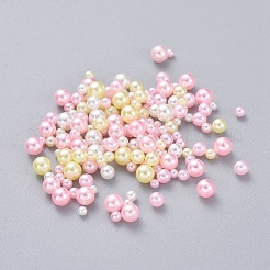 ABSプラスチック模造パール  穴がないビーズ  UVレジン封入パーツ  エポキシ樹脂ジュエリー作り  ラウンド  ピンク  2.3~4.7mm  約250個/袋&nbsp;KY-I005-01D
