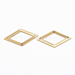 201 ステンレススチールリンクコネクター  菱形  ゴールドカラー  22~24x12.5x0.8mm  穴：1mm&nbsp;LS-X-STAS-H557-01G