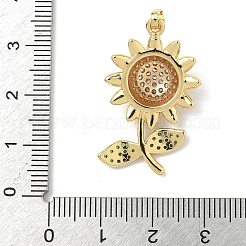 Brass Micro Pave Cubic Zirconia Pendants&nbsp;KK-Q068-15G