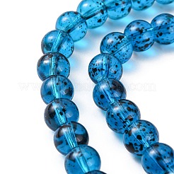 ガラスビーズ連売り  スプレー塗装  ラウンド  ミックスカラー  8mm  穴：1mm  15インチ&nbsp;GLAA-C017-8mm-M