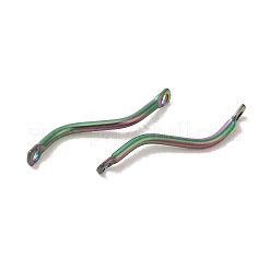 イオンプレーティング（IP）304ステンレススチールリンクコネクタチャーム  ツイストバー  虹色  20x2.5x3.5mm  穴：1.2mm&nbsp;STAS-Q323-13MC