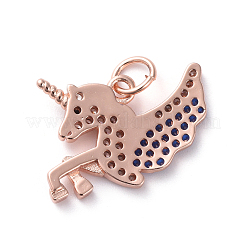 Brass Micro Pave Cubic Zirconia Pendants&nbsp;ZIRC-G160-29RG