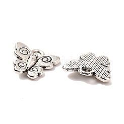 合金チャーム  鉛フリー及びカドミウムフリー  蝶  アンティークシルバー  12x13x1.5mm  穴：2mm&nbsp;LS-EA689Y