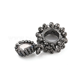 Rack Plating Brass Clear Cubic Zirconia European Dangle Charms&nbsp;KK-F876-23B